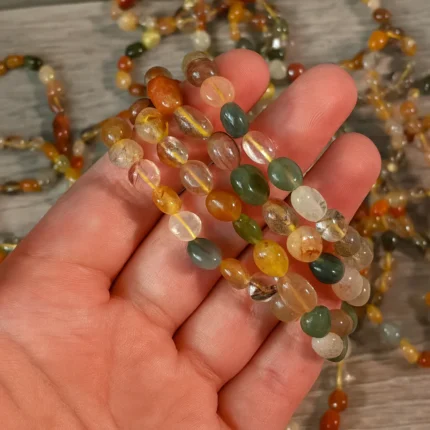 Golden Rutile Chlorite Included Quartz Nugget Bracelet