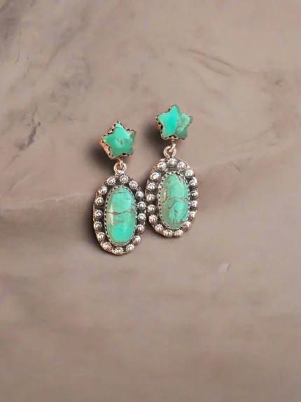 Nothing Compares Star Drop Stone Earrings